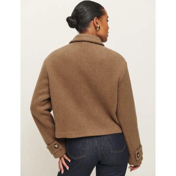 Reformation Enzo Jacket  Wool Blend Short Tan Brown XS - Picture 4 of 15